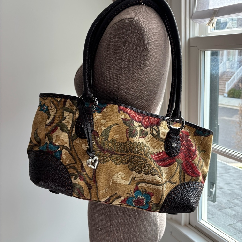 Brighton Multicolor Floral Tote with Black Trim